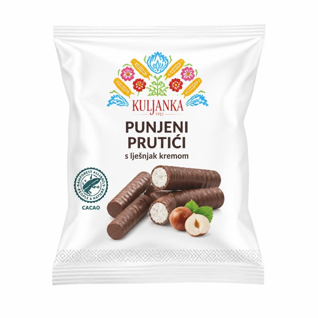 Kuljanka punjeni prutići s lješnjak kremom 500 g Akcija u trgovini Lidl