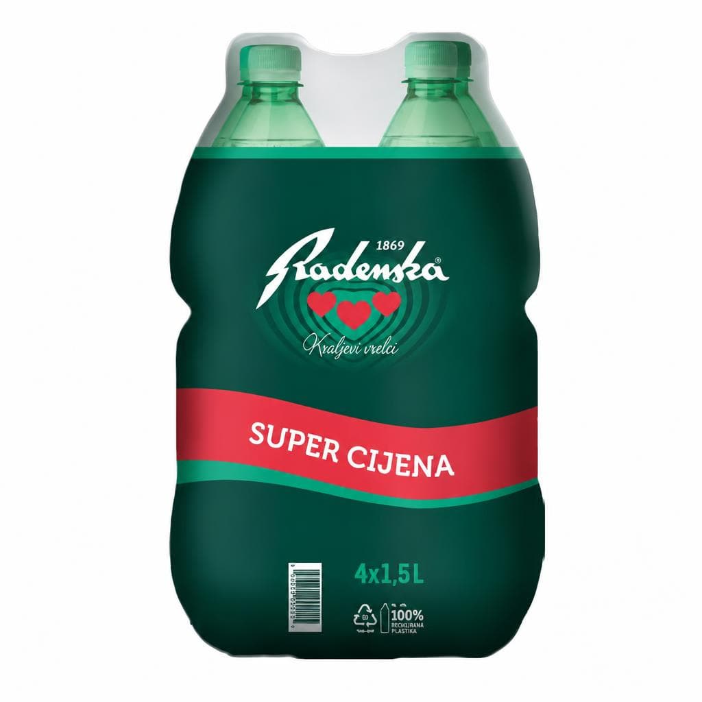 Radenska Gazirana mineralna voda 4x1,5 l Akcija u trgovini Studenac