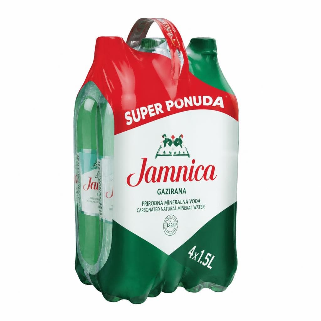 Voda gazirana prirodna mineralna 6 l (4 x 1,5 l) Jamnica Akcija u trgovini NTL