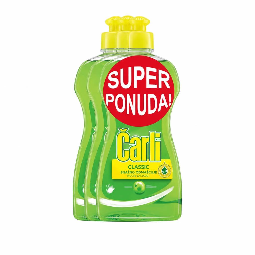 Deterdžent za ručno pranje posuđa Čarli 3 x 450 ml Akcija u trgovini KTC