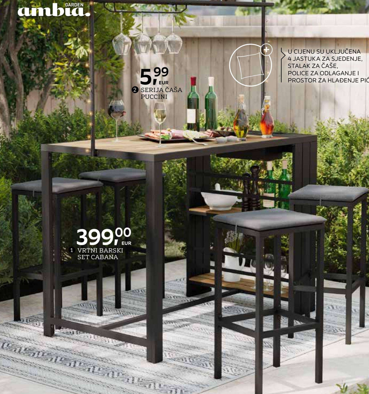 Vrtni barski set Cabana - Akcija u trgovini Lesnina