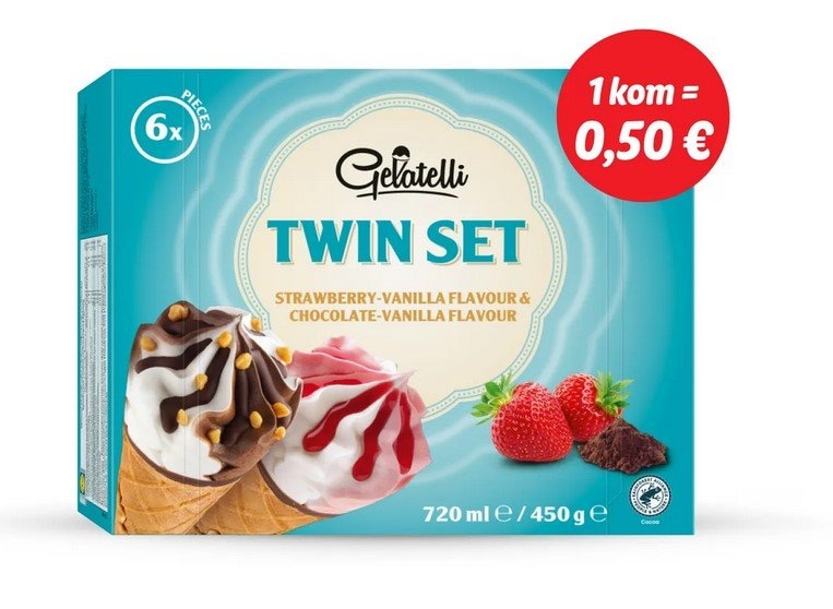 Gelatelli Sladoled Twin Set 6 x 120 ml - Akcija u trgovini Lidl