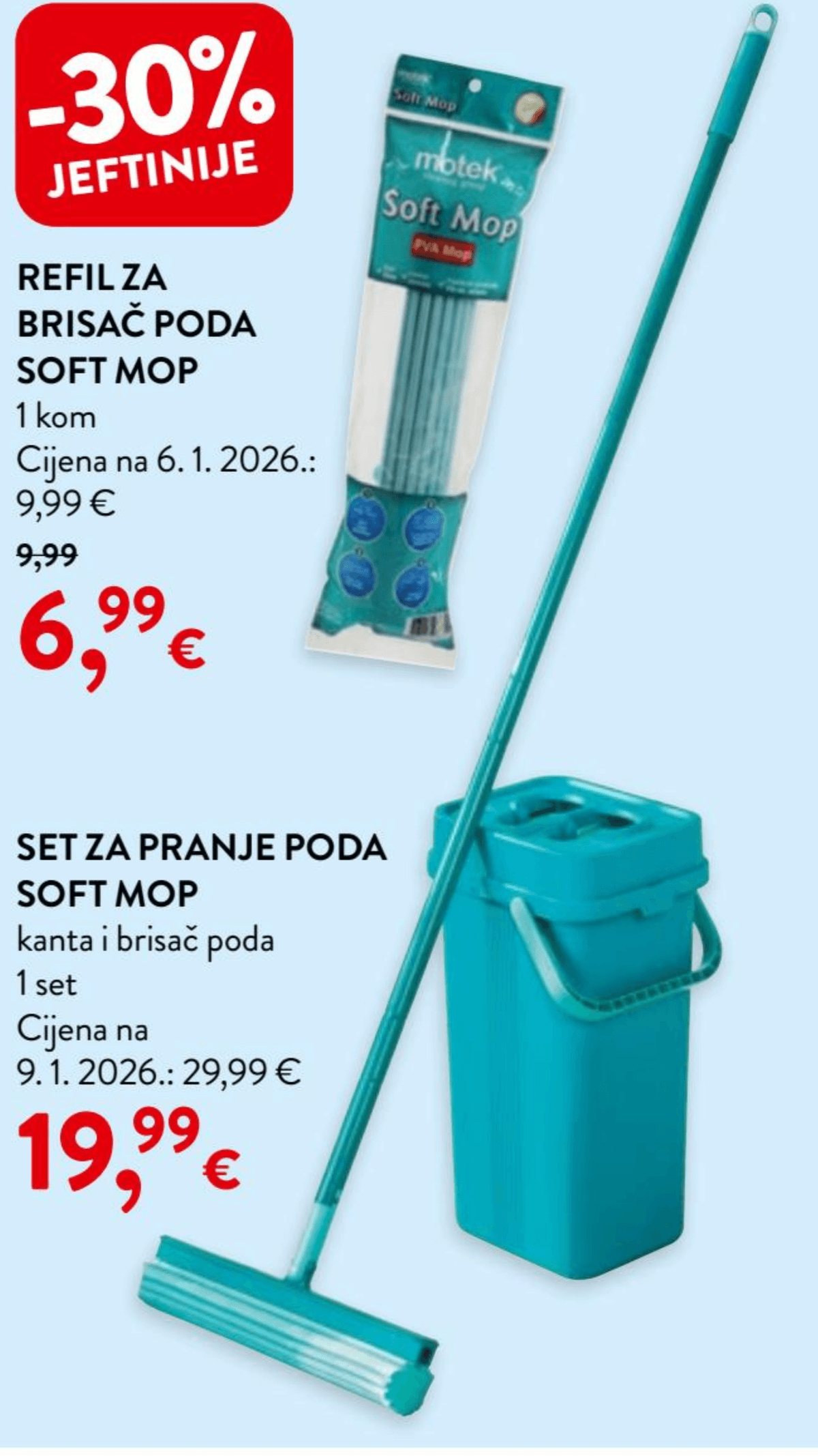 Set za pranje poda Soft Mop 1 set - Akcija u trgovini Interspar