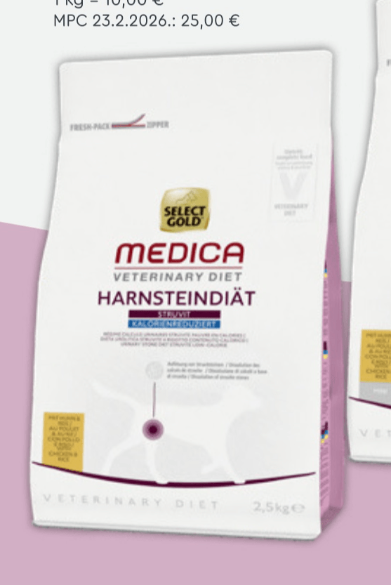 SELECT GOLD MEDICA HARNSTEINDIÄT Low Calorie Piletina i riža 2,5 kg - Akcija u trgovini Zoo City