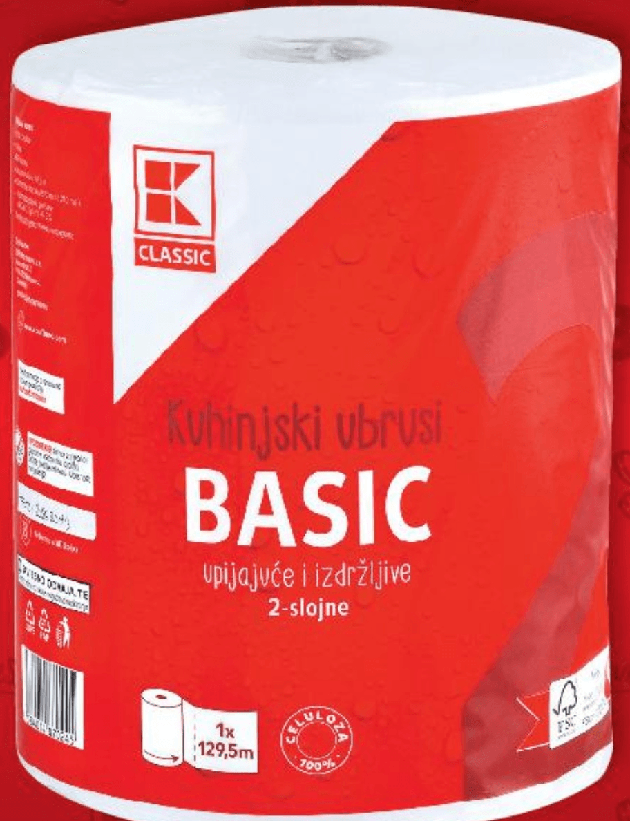 Kuhinjski ubrusi Basic 1x 129,5m Classic - Akcija u trgovini Kaufland