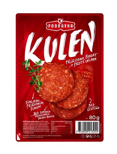 Kobasica čajna narezak, Kulen narezak, Kobasica srijemska narezak, Kobasica zimska narezak 80 g Podravka - Akcija u trgovini NTL