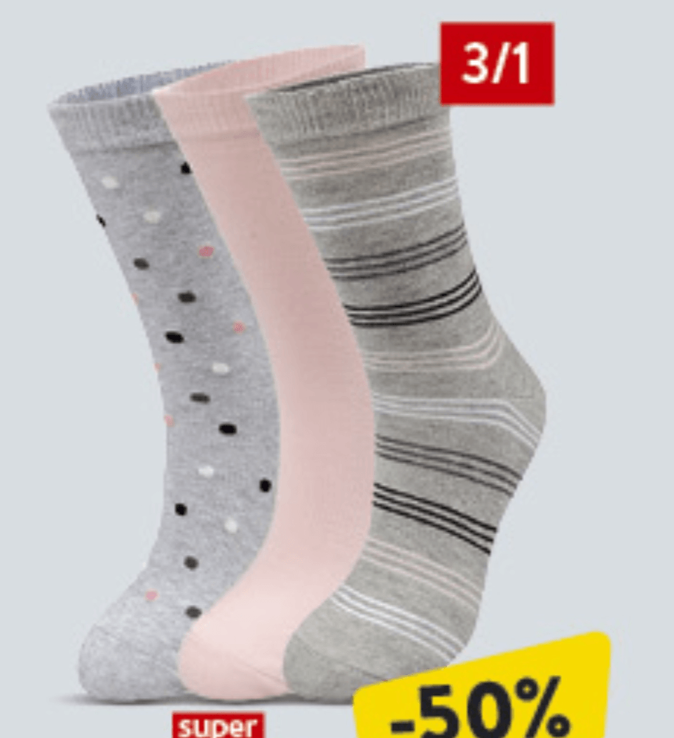 Čarape 3/1 set - Akcija u trgovini Konzum