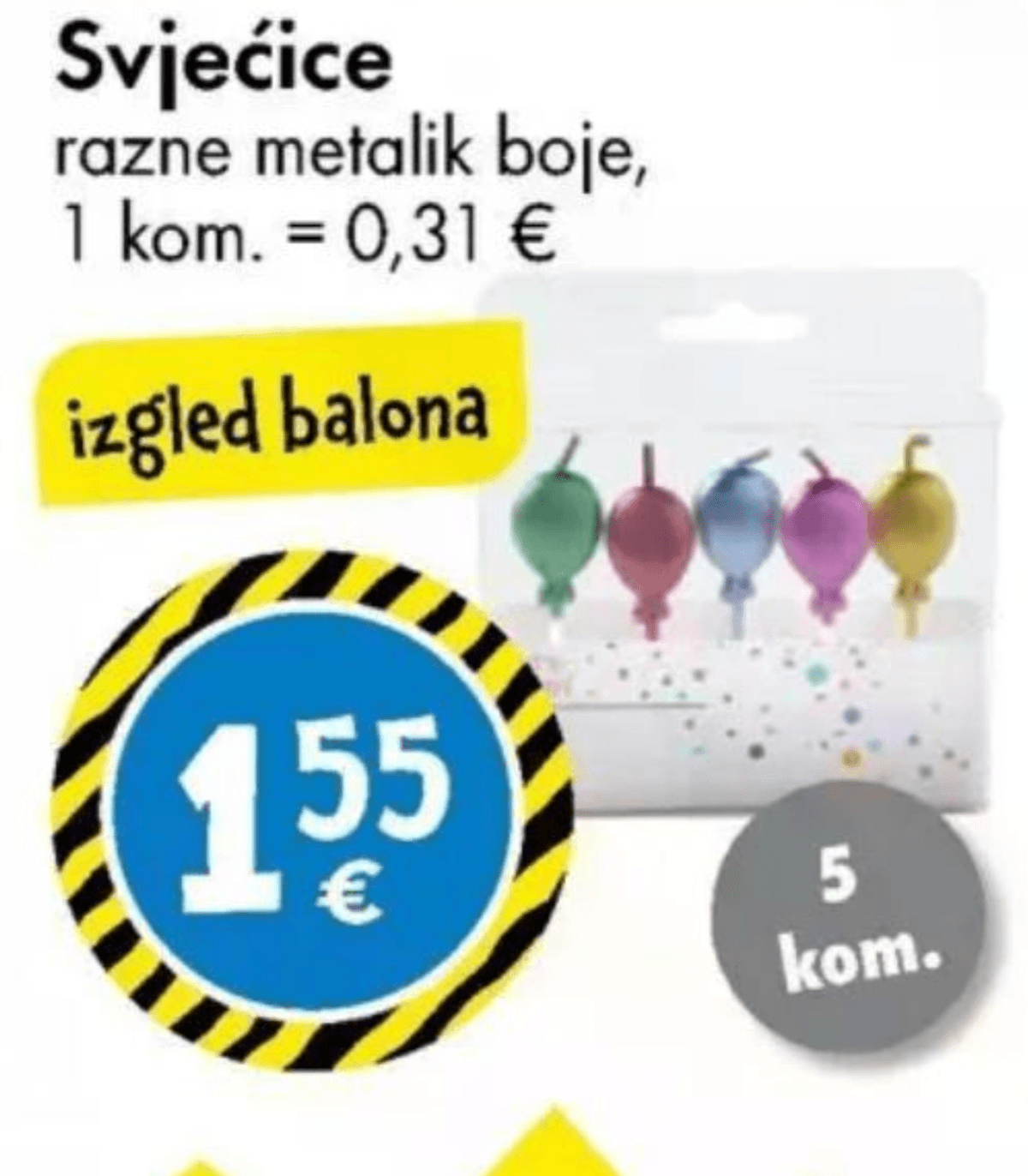 Svjećice 5 kom. - Akcija u trgovini Tedi