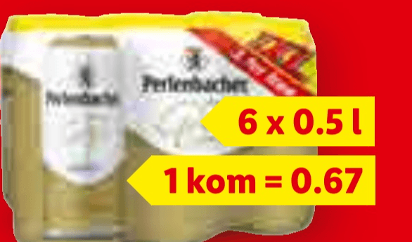 Perlenbacher premium pils pivo XXL 6 x 0.5 l Akcija u trgovini Lidl