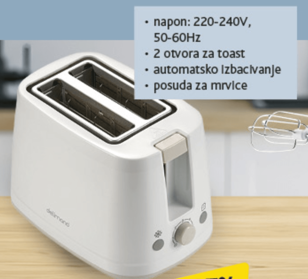 Delimano Toster kom - Akcija u trgovini Konzum