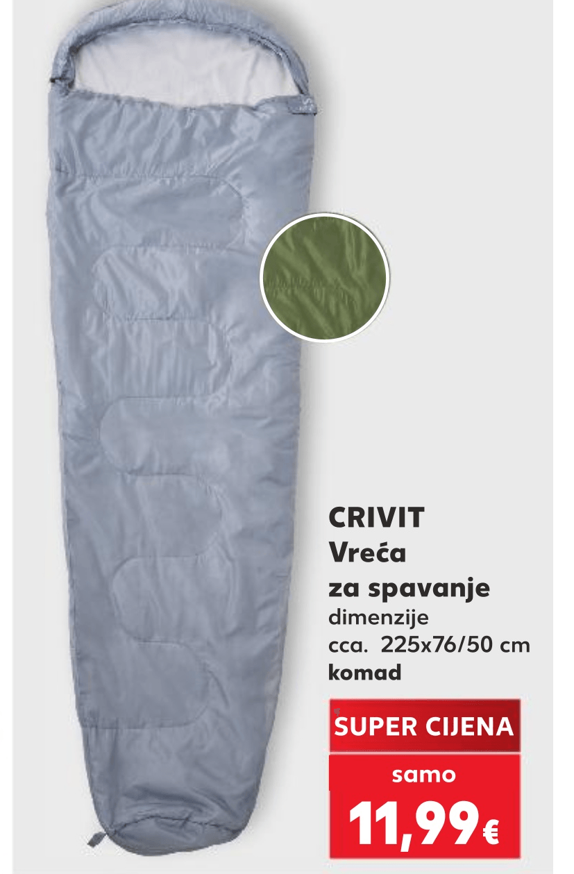 Vreća za spavanje komad CRIVIT - Akcija u trgovini Kaufland
