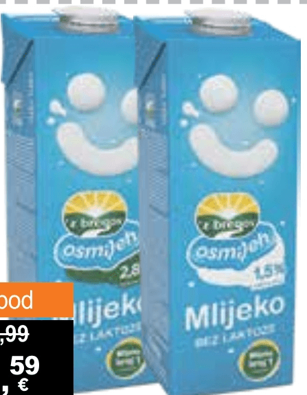 Mlijeko trajno 1 l - Akcija u trgovini KTC