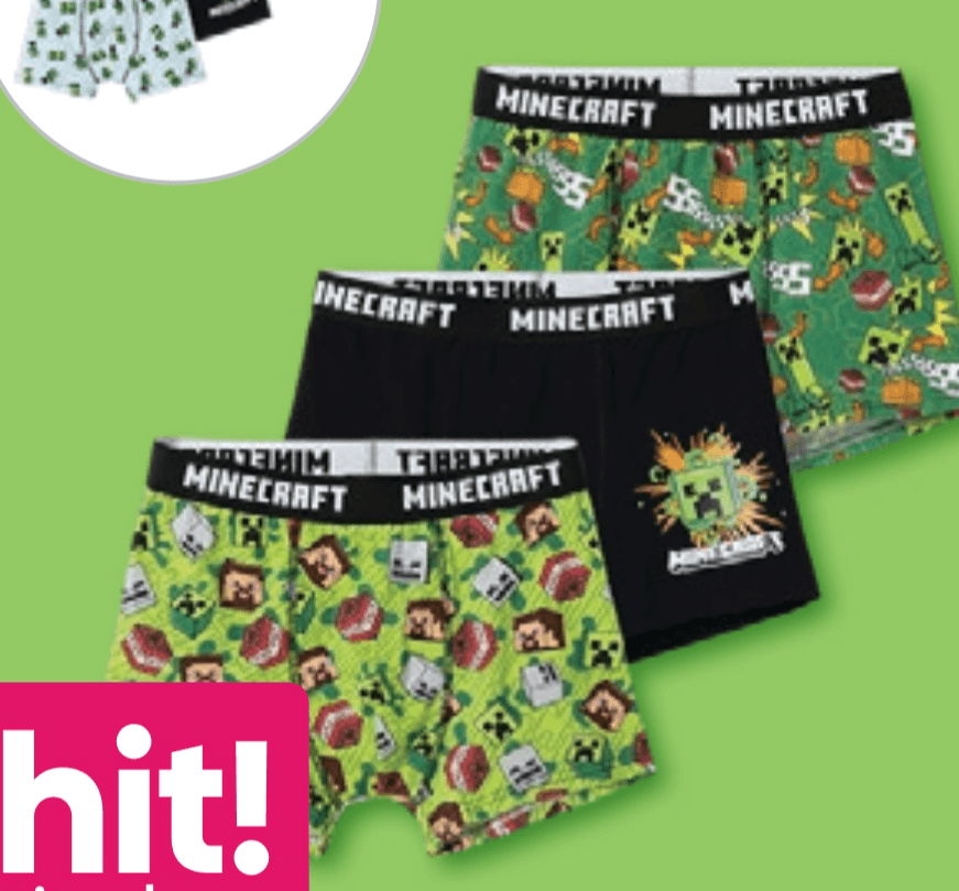 Bokserice Minecraft za dječake 3 komada - Akcija u trgovini Pepco