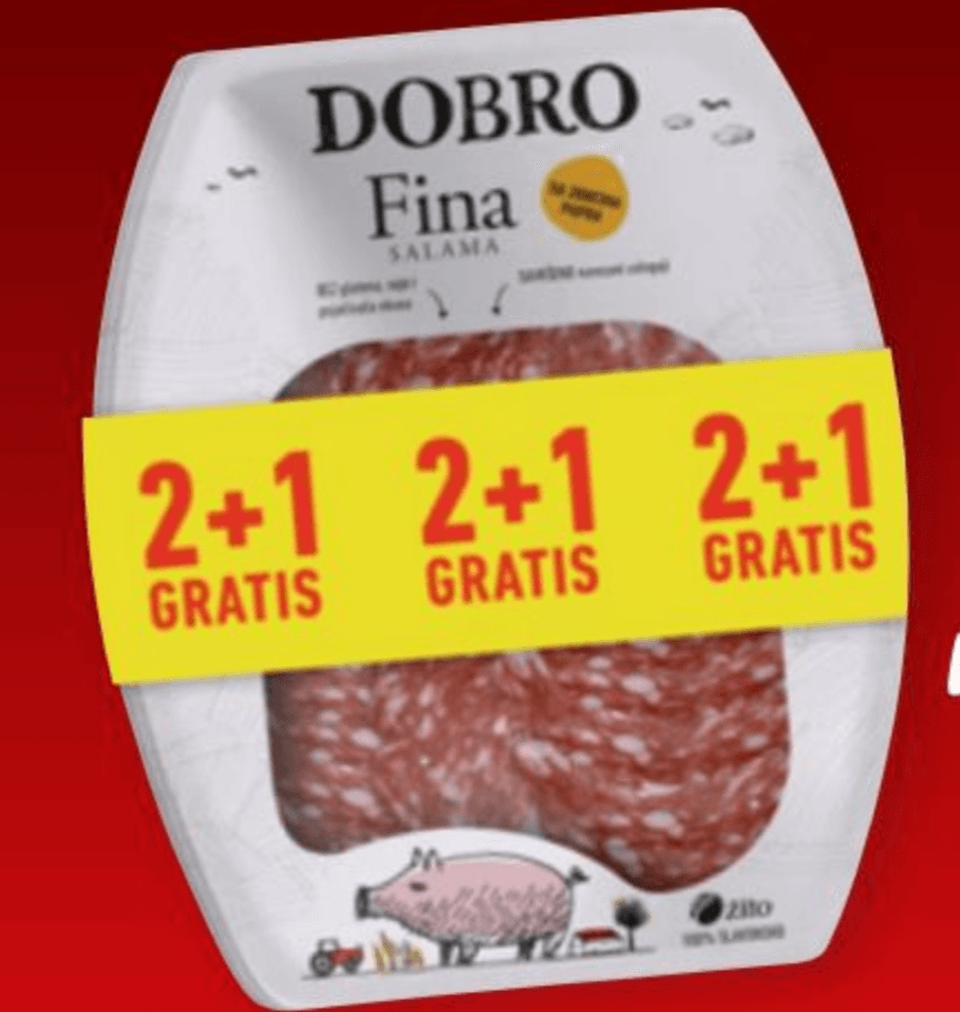 Salama Fina narezak 3 x 100 g DOBRO - Akcija u trgovini Spar