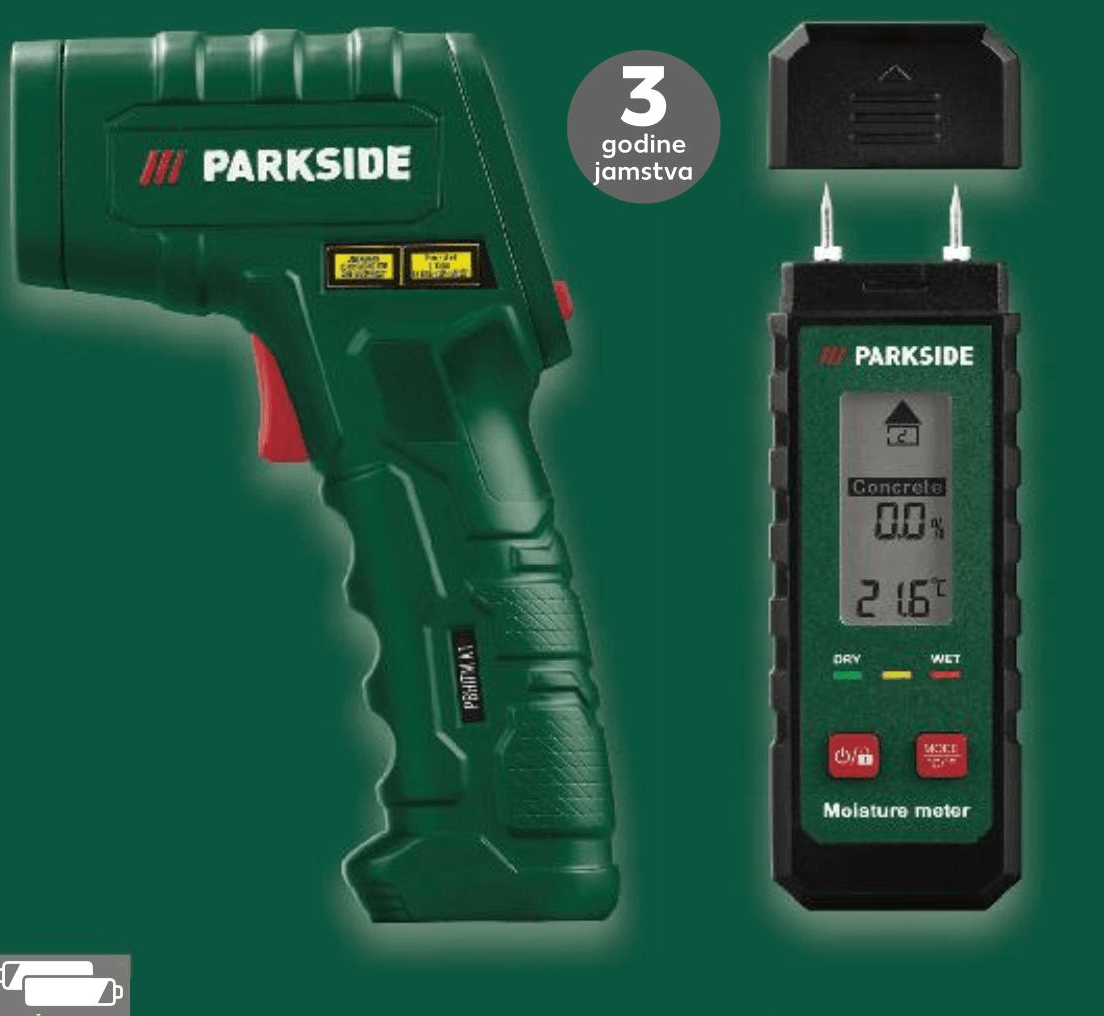 Parkside uređaj za mjerenje vlage i infracrveni termometar Akcija u trgovini Lidl