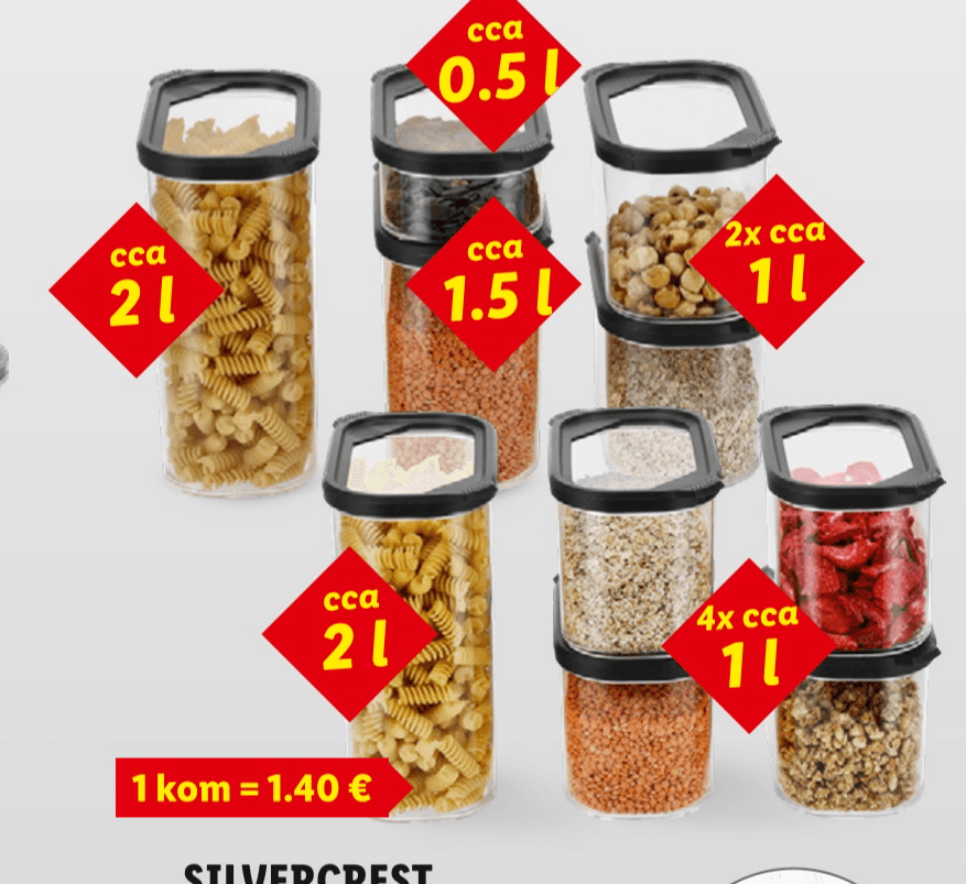 Silvercrest posude za namirnice 5 komada u setu Akcija u trgovini Lidl