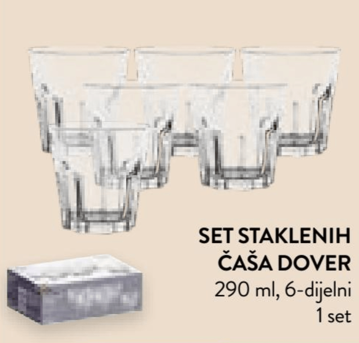 Set staklenih čaša Dover 290 ml, 6-dijelni, 1 set - Akcija u trgovini Spar