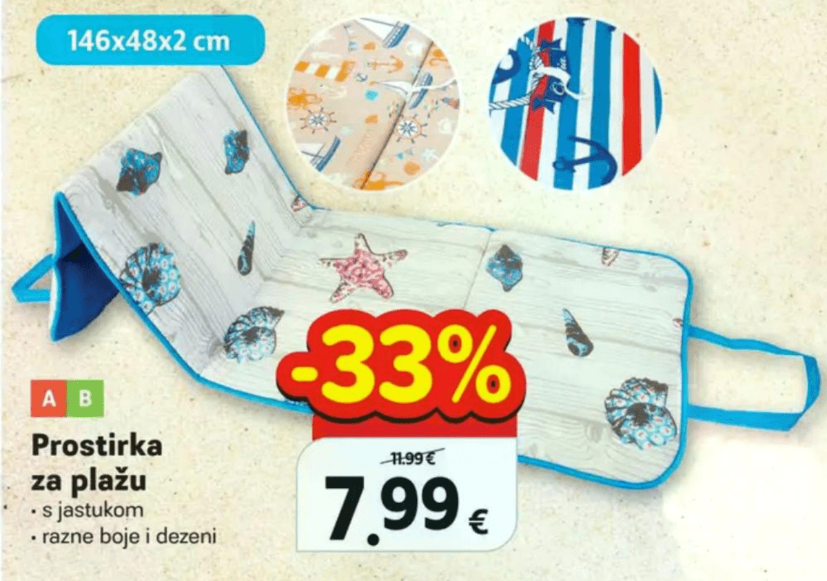 Prostirka za plažu - Akcija u trgovini Plodine