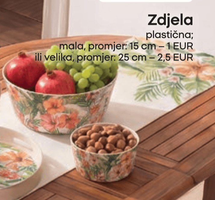 Zdjela mala, promjer: 15 cm; velika, promjer: 25 cm - Akcija u trgovini Pepco