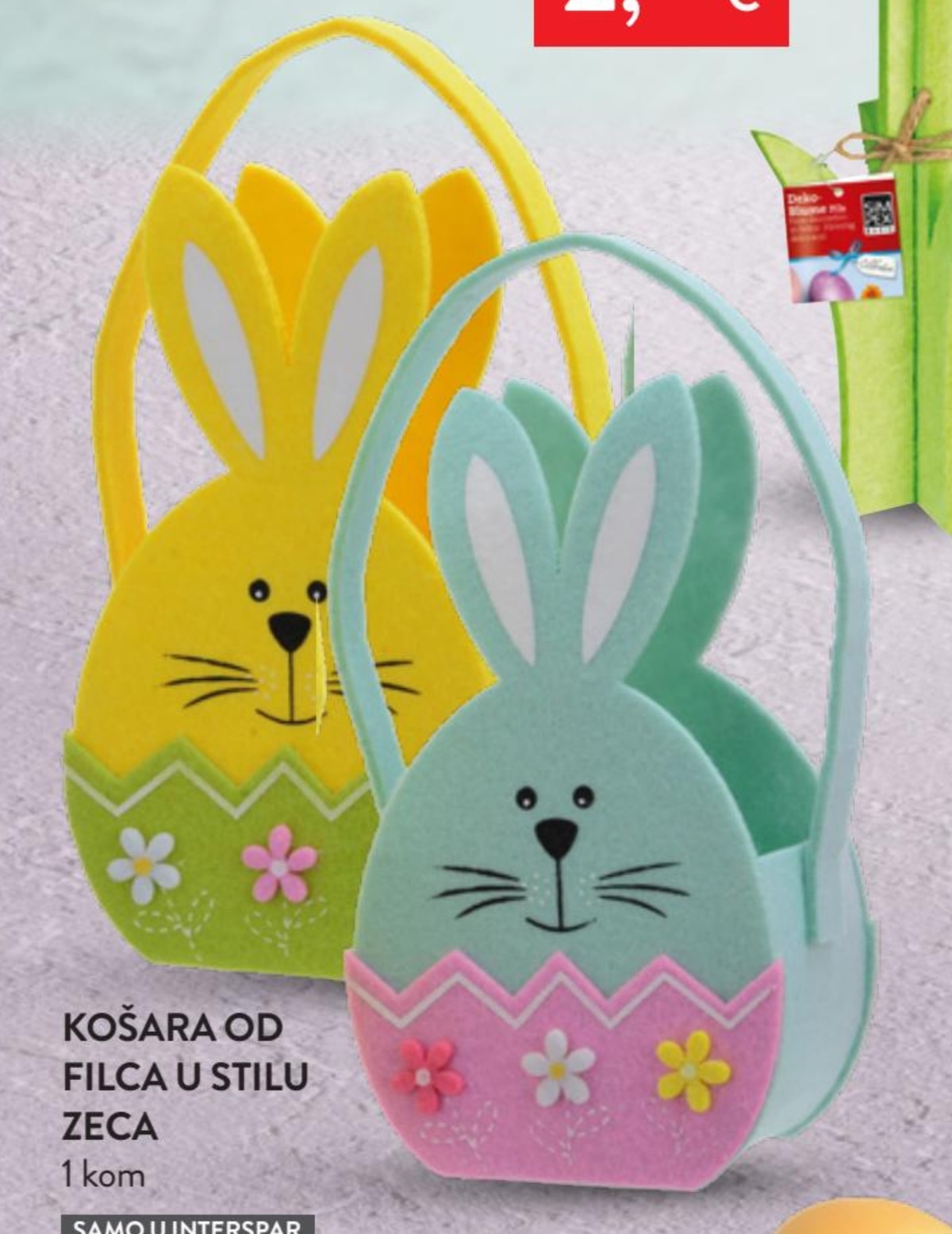 Košara od filca u stilu zeca 1 kom - Akcija u trgovini Spar