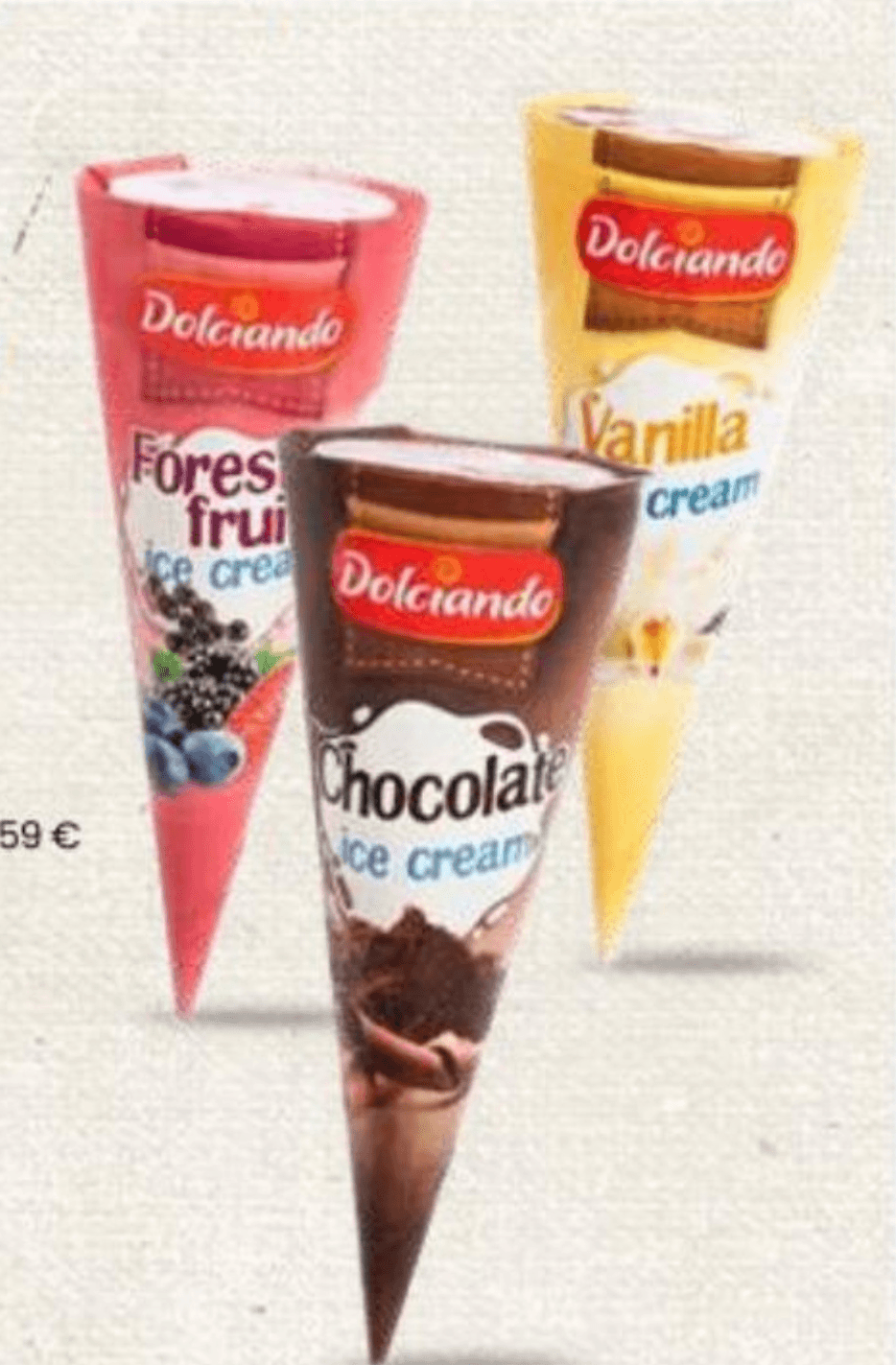 Kornet više vrsta 67 g Dolciando - Akcija u trgovini Eurospin