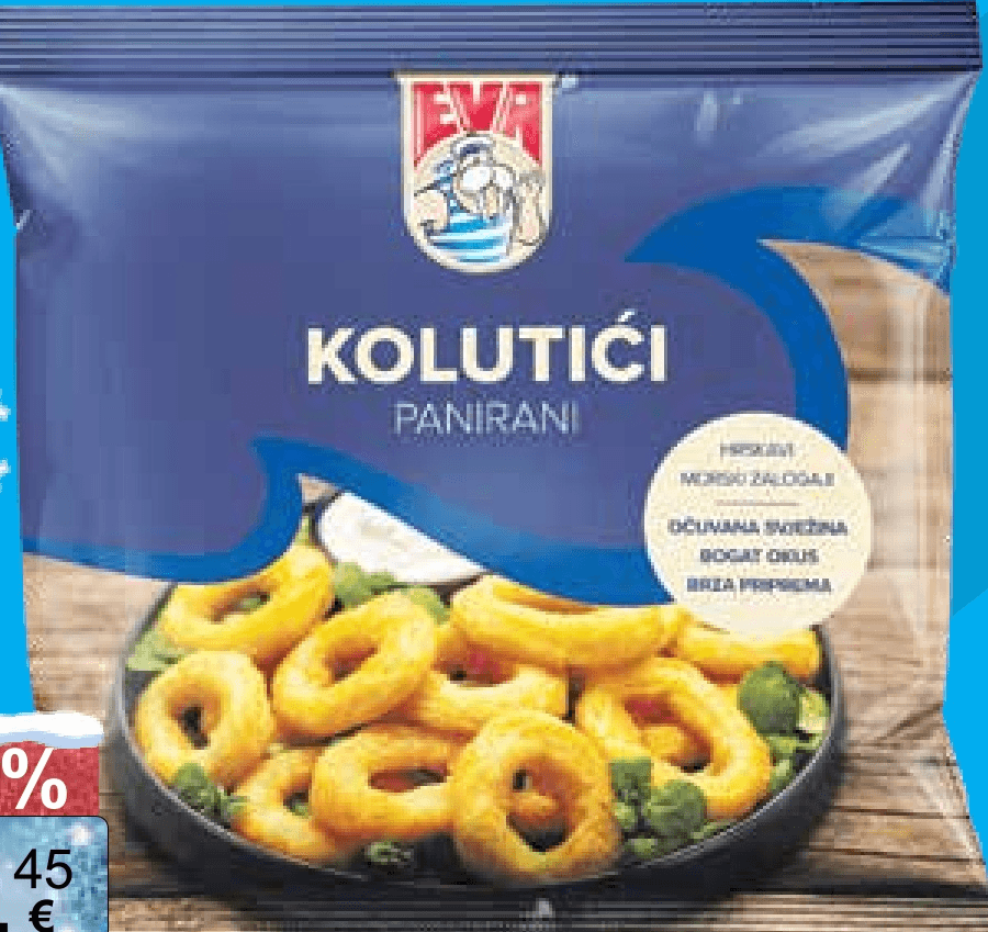 Eva Panirani kolutići od lignjuna i ribe 400 g - Akcija u trgovini KTC