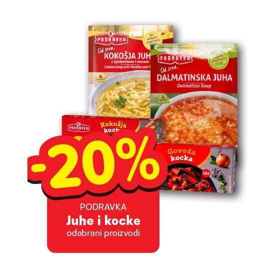 Podravka Juhe i kocke - Akcija u trgovini Plodine