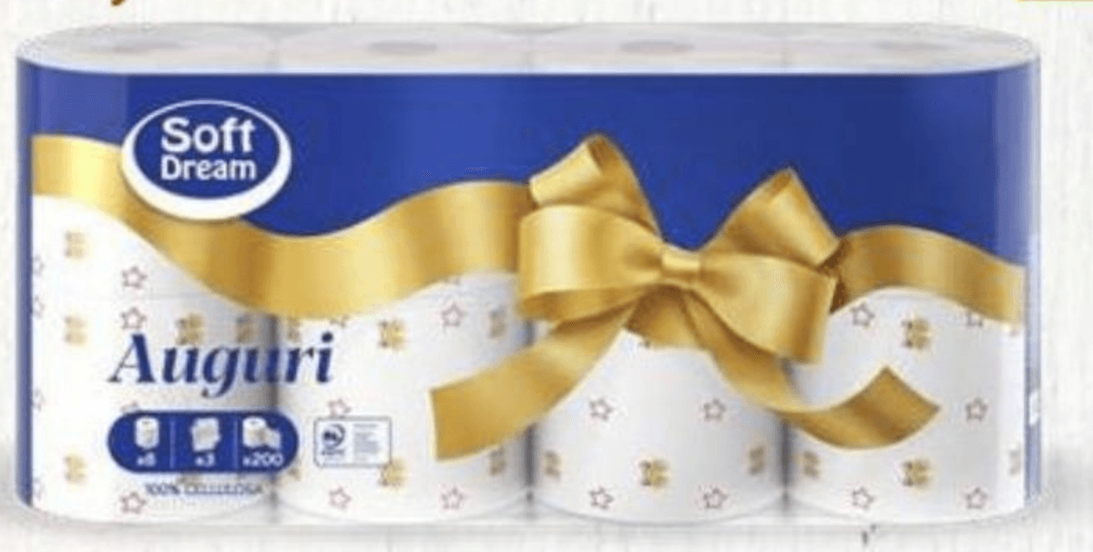 Toaletni papir Božićni print 8 rola Soft Dream - Akcija u trgovini Eurospin