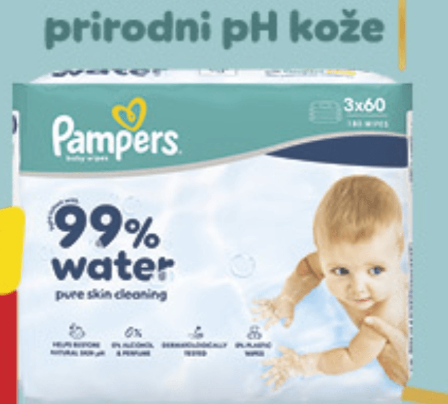 Pampers Vlažne maramice 3x60/1 - Akcija u trgovini Konzum