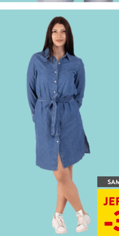 Ženska jeans haljina na kopčanje 1 kom - Akcija u trgovini Spar