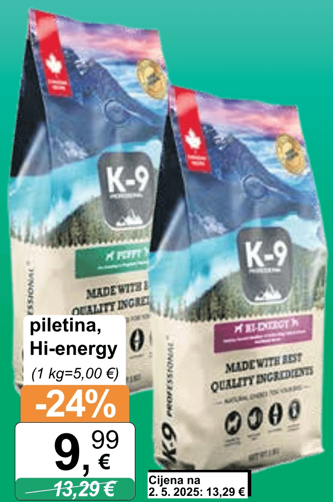 Hrana za pse K-9 2 kg - Akcija u trgovini KTC