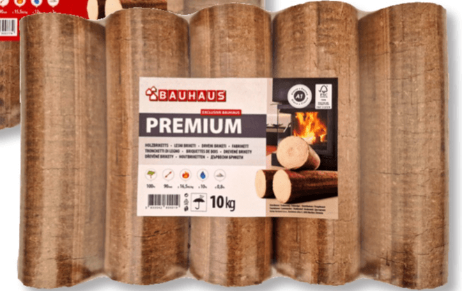 Drveni briketi Premium 10 kg BAUHAUS Akcija u trgovini Bauhaus
