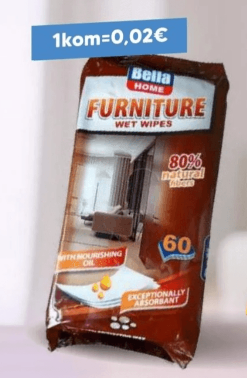 Bella Home Vlažne maramice za čišćenje namještaja 60/1 - Akcija u trgovini Pivac