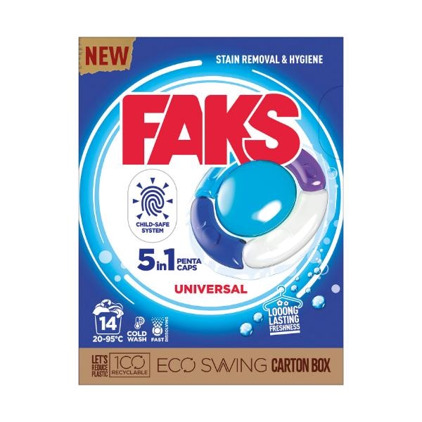 Deterdžent za rublje kapsule Univerzal 5in1 Faks 14 kom - Akcija u trgovini NTL