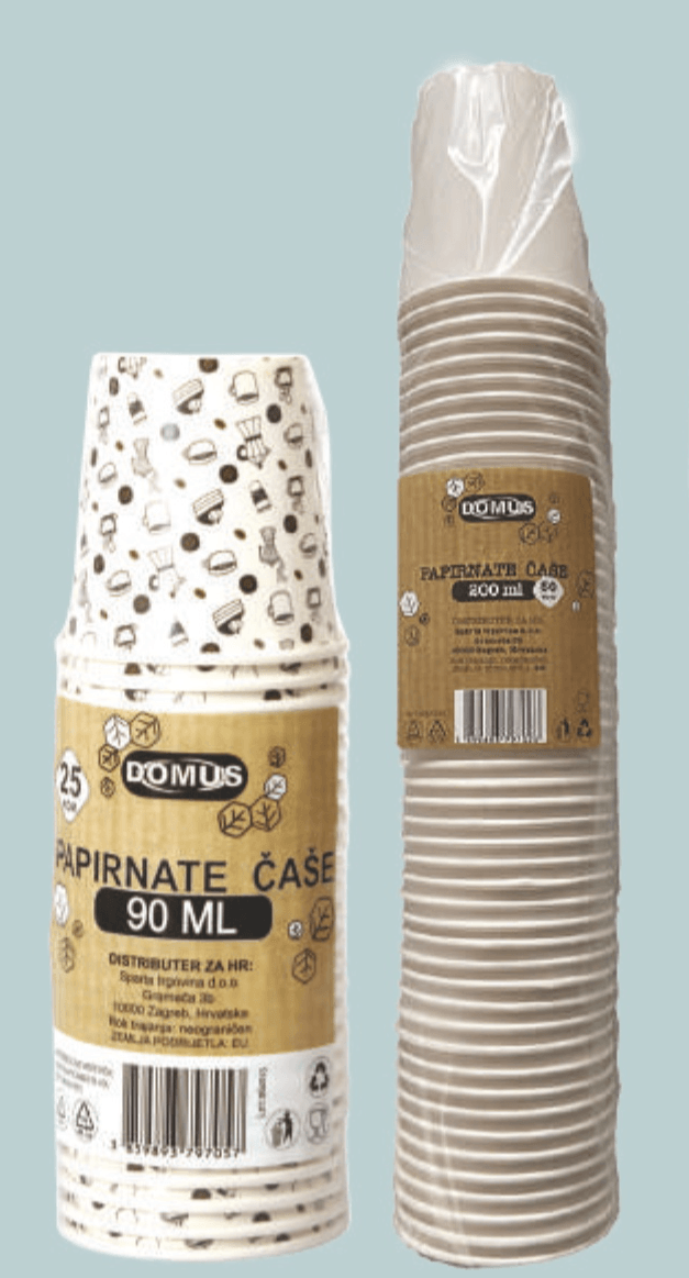 Papirnate čaše 1 set, 25 ili 50 kom DOMUS - Akcija u trgovini Tommy