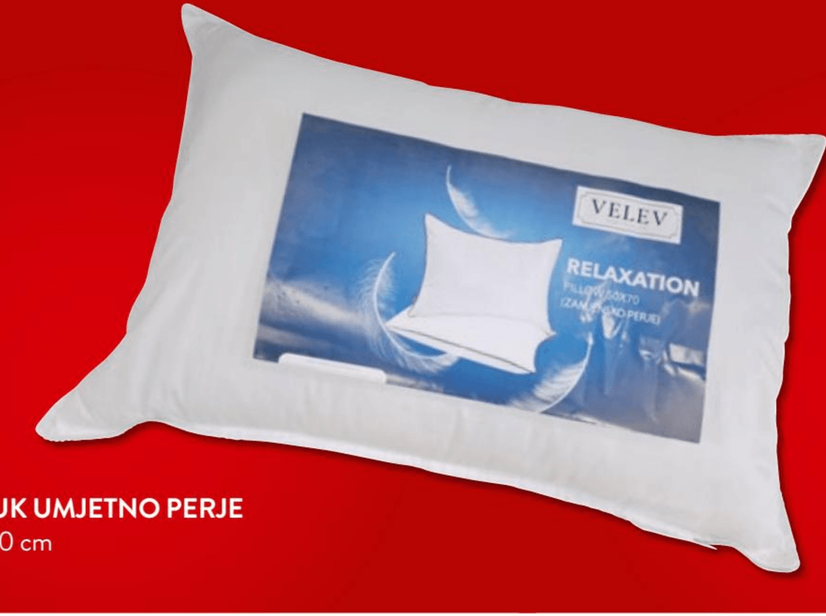 Jastuk umjetno perje 50 x 70 cm, 1 kom Velev - Akcija u trgovini Interspar
