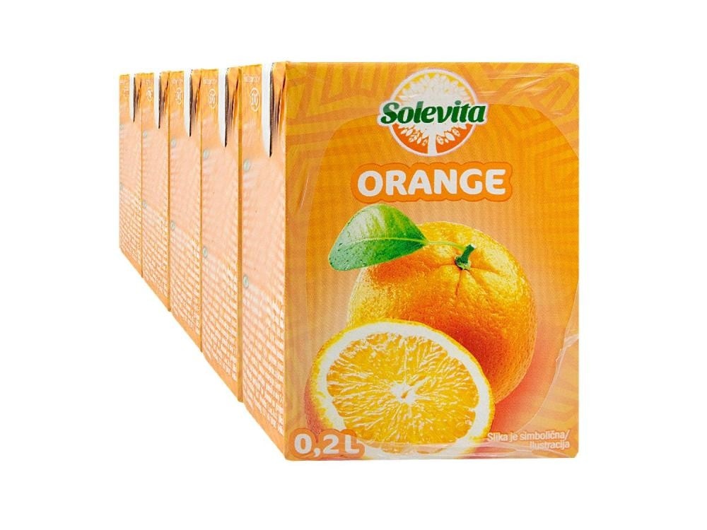 Solevita negazirano piće od naranče 5 x 0.2 L Akcija u trgovini Lidl
