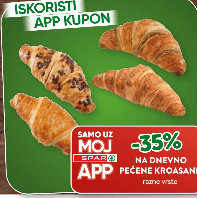 Pečeni kroasani - Akcija u trgovini Spar