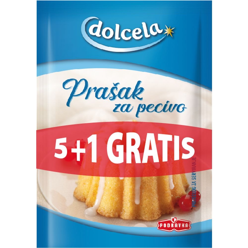PODRAVKA Prašak za pecivo Dolcela 12g 5+1 gratis - Akcija u trgovini Pivac