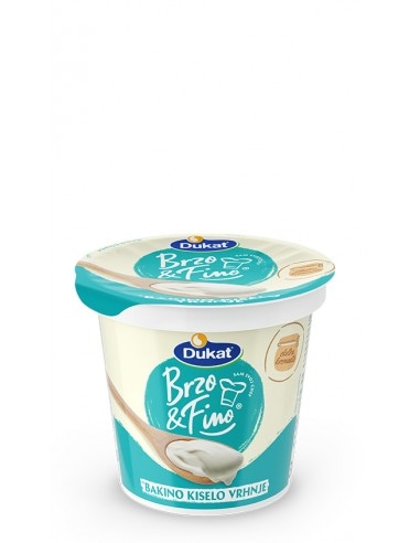 Dukat Vrhnje kiselo bakino Brzo&Fino 25% m.m., vrhnje kiselo domaće 25% m.m. 300 g - Akcija u trgovini NTL