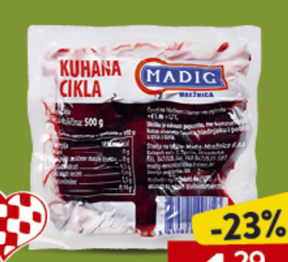 Cikla 500g volimo domaće - Akcija u trgovini Konzum