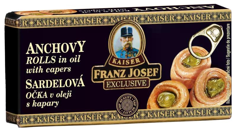 Inćuni rolani u ulju s kaparama Franz Josef 45 g - Akcija u trgovini Bakmaz