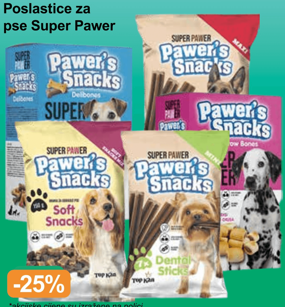 Super Pawer poslastice za pse - Akcija u trgovini Studenac
