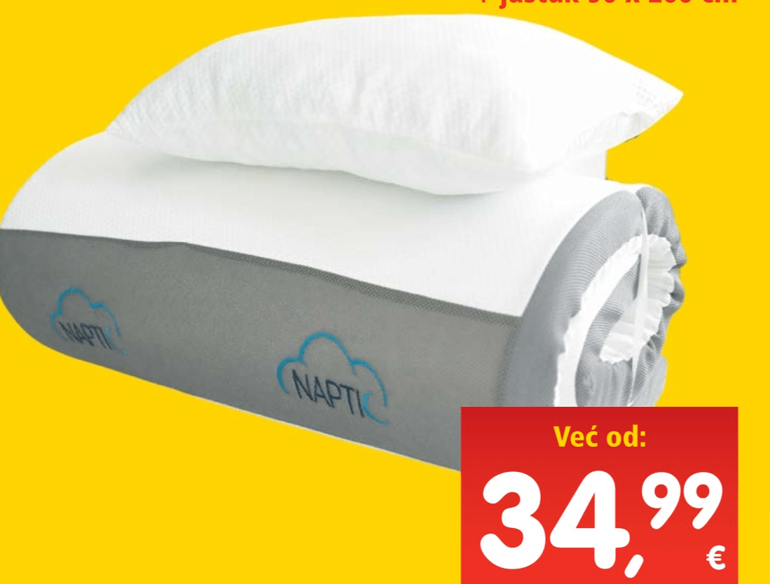 Nadmadrac Naptic 9 cm + jastuk 1 kom - Akcija u trgovini Interspar