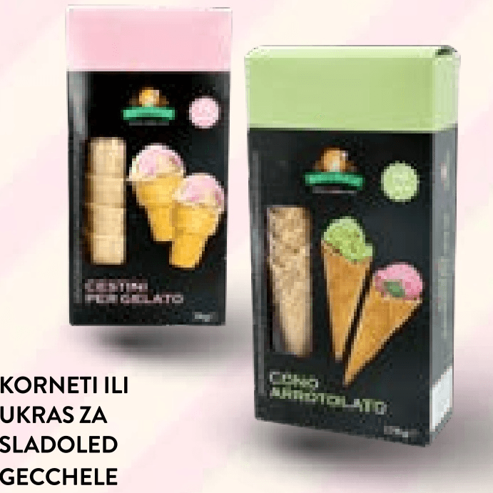 Gecchele Korneti ili ukras za sladoled od 74 g do 175 g - Akcija u trgovini Interspar