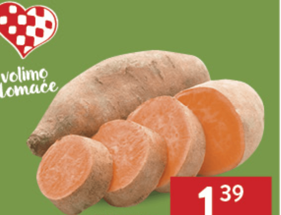 Krumpir batat 1kg - Akcija u trgovini Konzum