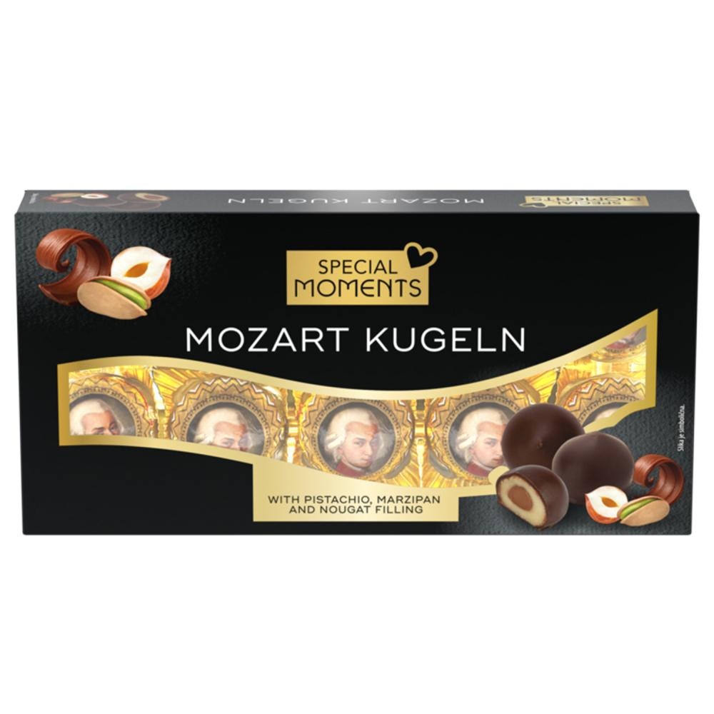 Kugle Mozart s tamnom čokoladom 200 g Mozart-Kugeln - Akcija u trgovini NTL