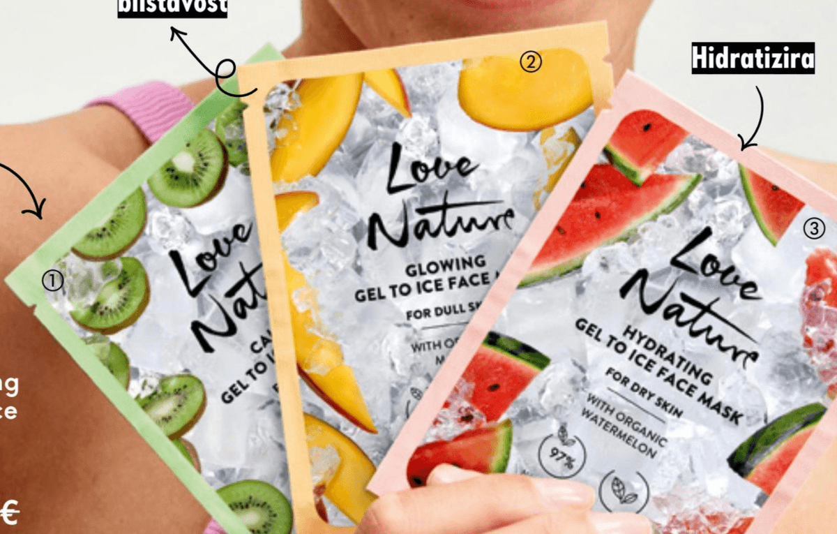 Love Nature Calming Gel to Ice maska za lice s organskim kivijem 10 ml ORIFLAME - Akcija u trgovini Oriflame