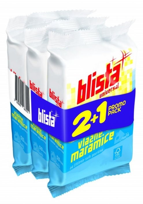 Vlažne maramice Blista 2 + 1 pakiranje gratis - Akcija u trgovini Spar