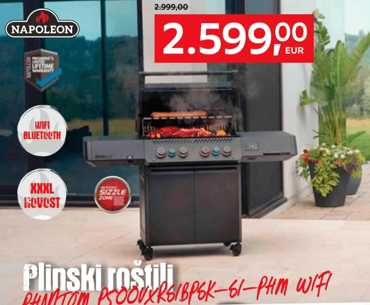 Plinski roštilj Phantom P500RSIBPK-61-PHM WIFI NAPOLEON - Akcija u trgovini Lesnina